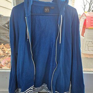 Armani Exchange blue hooded sweatshirt